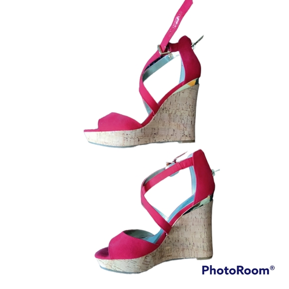 Red wedge sandals - Picture 4 of 7